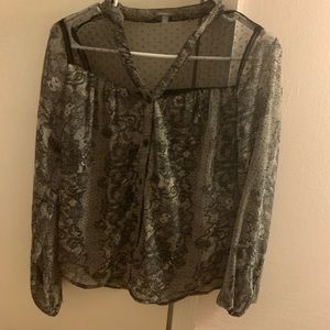 Button up black flower shirt